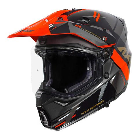 Axxis Wolf DS Forest Helmet Black Red