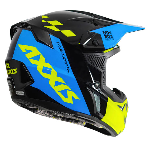Axxis Wolf Racon Blue Motocross Helmet