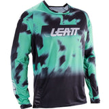 Green and black Leatt jersey on a white background