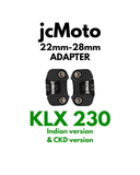jcMoto Handlebar Size Converter 22mm to 28mm - KLX 230 Indian and KLX 230 CKD - Black