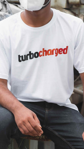 100 Kmph T-Shirt Turbocharged White